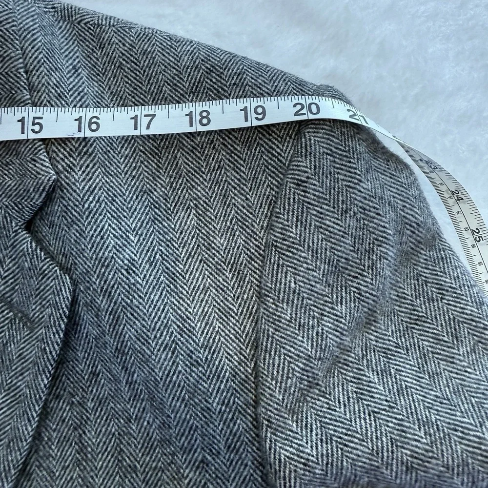 Southbridge Blazer Mens 46L Gray Herringbone Wool Camel Hair Sport Coat